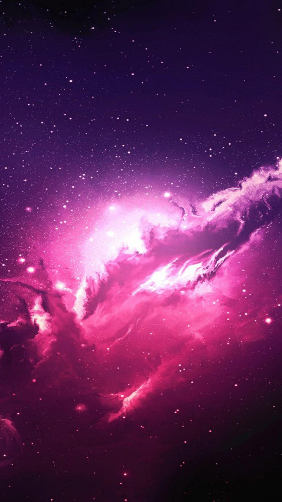 Nebula Pink Galaxy Stars HD Mobile Wallpaper