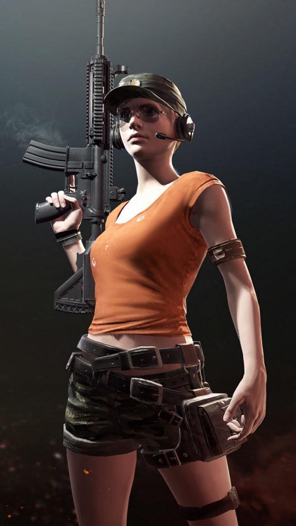 PUBG Female Player With Hat And Headphone HD Mobile Wallpaper