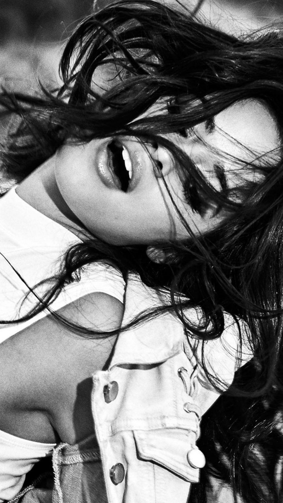 Camila Cabello Guess Photoshoot Black & White HD Mobile Wallpaper