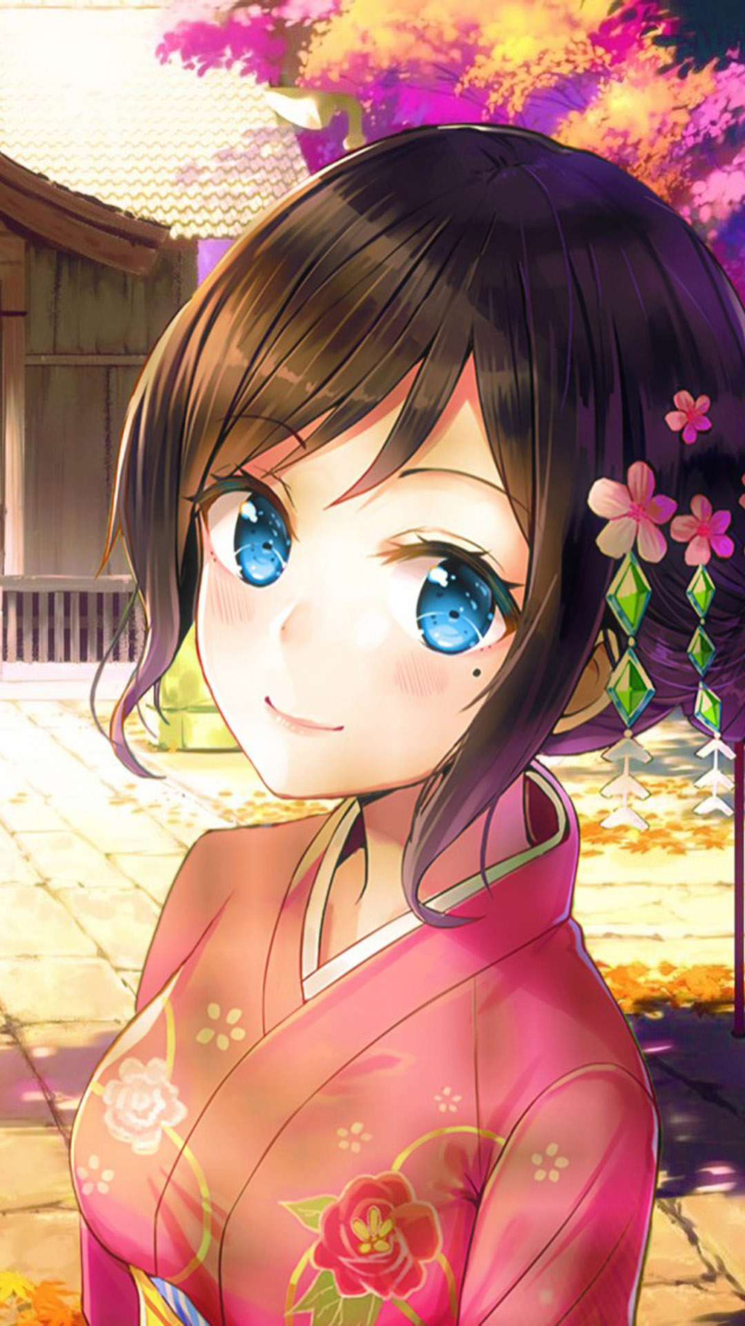 Kimono Girl Anime Free 4k Ultra Hd Mobile Wallpaper
