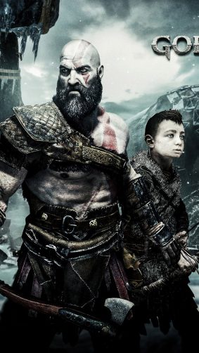 Kratos & Atreus Together In God of War HD Mobile Wallpaper