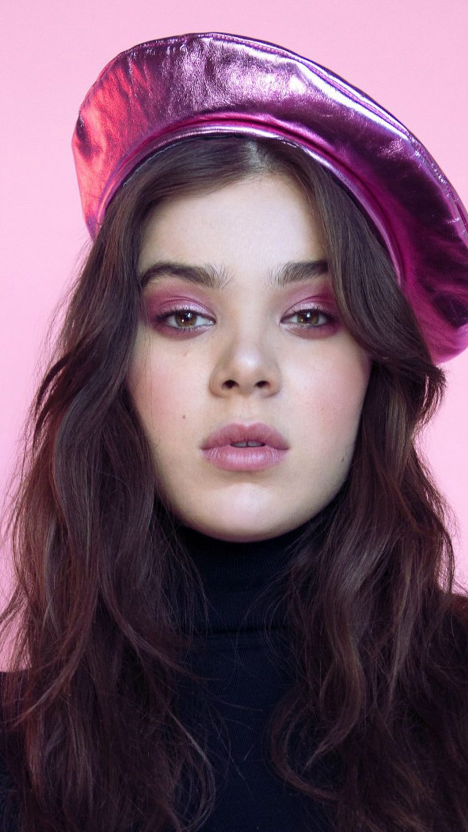 Hailee Steinfeld Pink Background Photoshoot HD Mobile Wallpaper