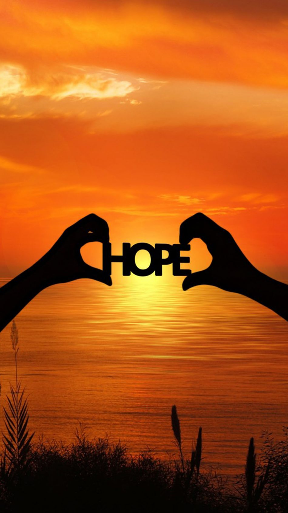 Hope Sunset Hands HD Mobile Wallpaper