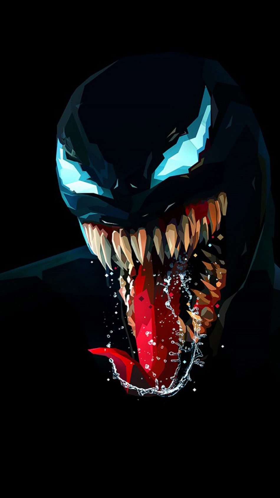 Venom Artwork Minimal Dark Background HD Mobile Wallpaper