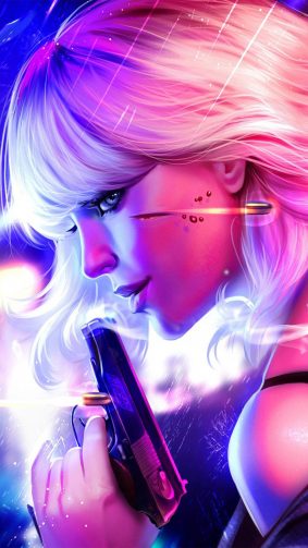 Atomic Blonde Fan Art Neon HD Mobile Wallpaper