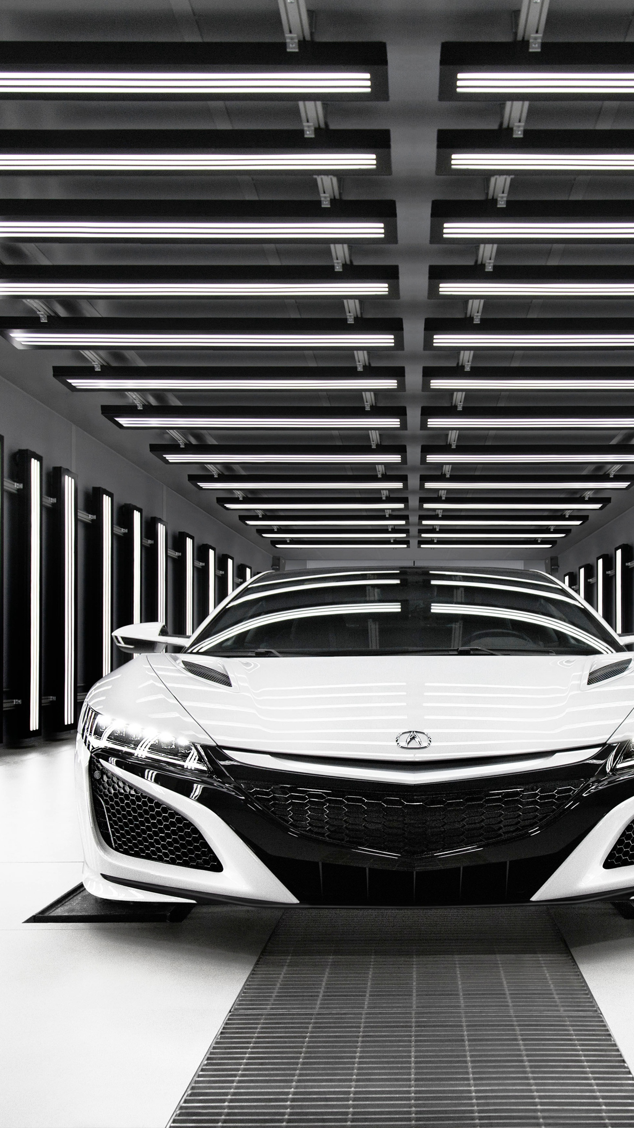 Acura Nsx White Monochrome 4k Ultra Hd Mobile Wallpaper