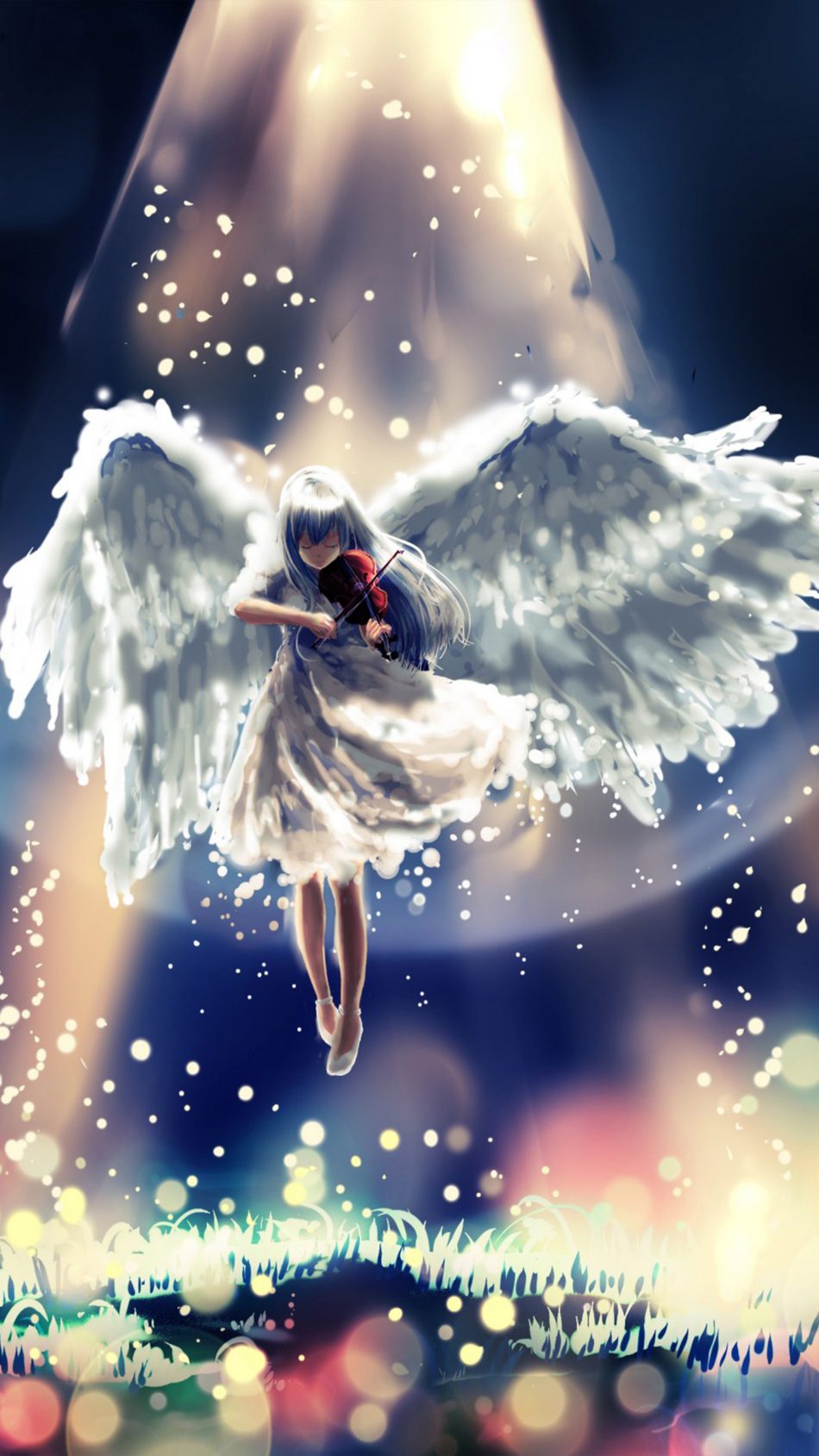 Anime Girl Angel Wings HD wallpaper download