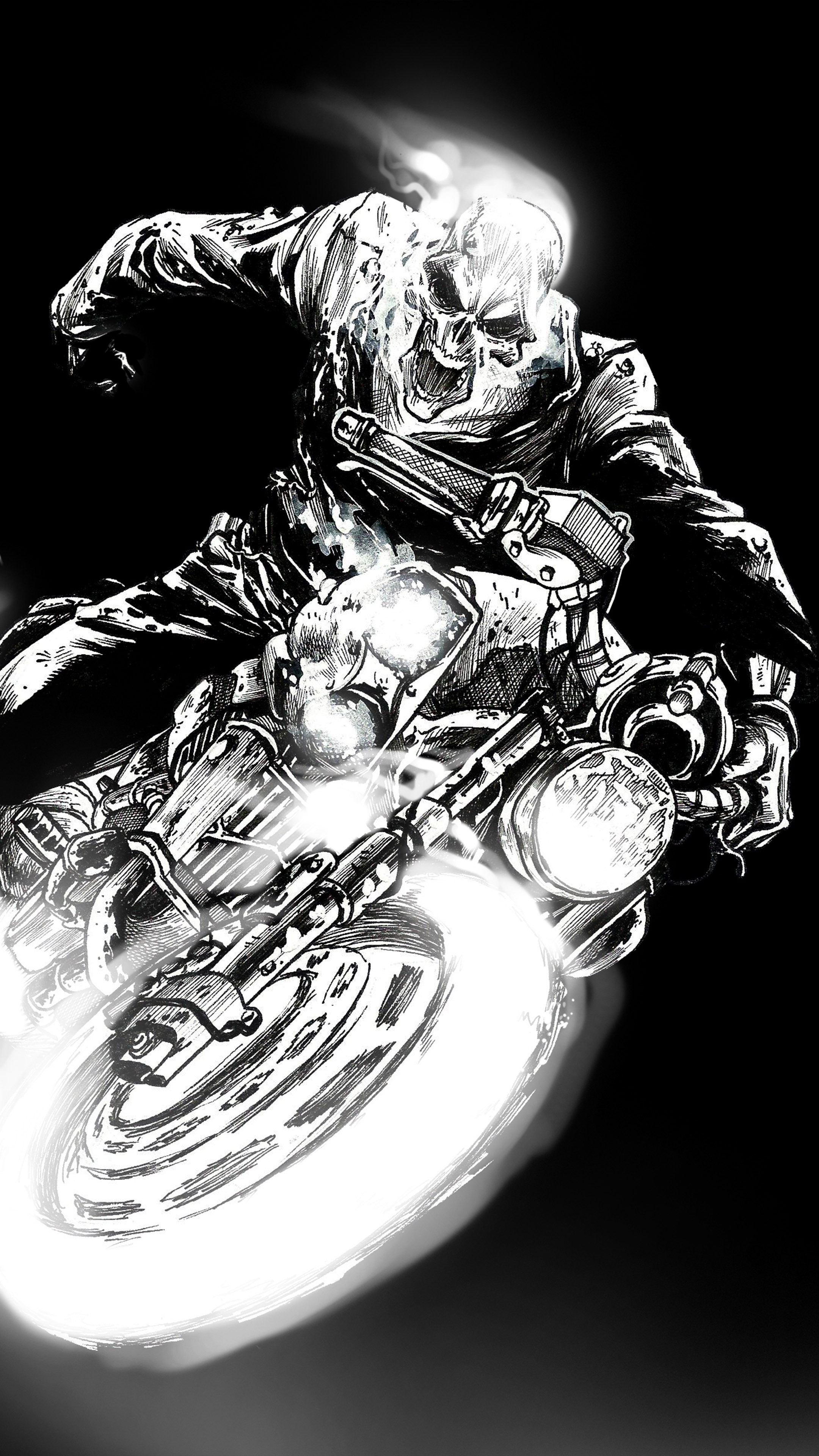 Download Ghost Rider Black Dark Artwork Free Pure 4k Ultra Hd Mobile