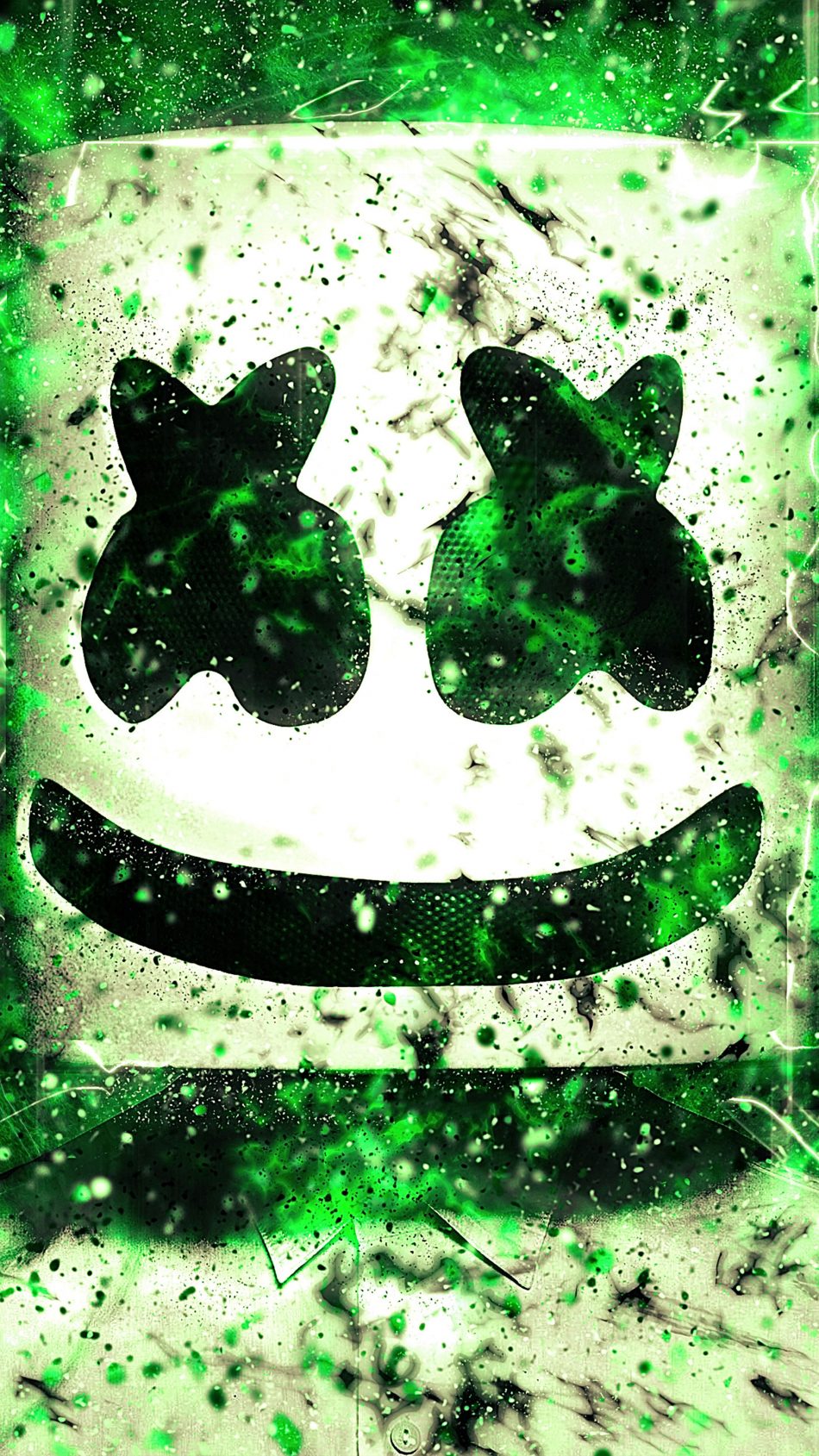 Marshmello Green Neon Artwork 4K & Ultra HD Mobile Wallpaper