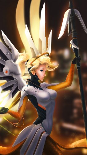 Mercy Overwatch Fan Artwork 4K Ultra HD Mobile Wallpaper