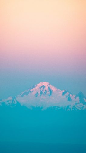 Mountain Peak Sunset Orange Blue Mist 4K & Ultra HD Mobile Wallpaper