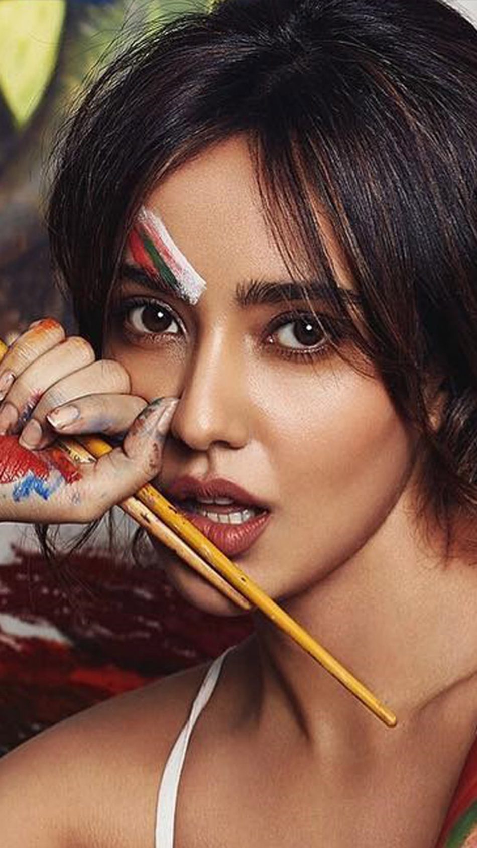 Neha Sharma Painting Photoshoot 4K Ultra HD Mobile Wallpaper