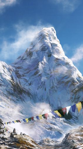 Prayer Flags Himalaya Mountain 4K Ultra HD Mobile Wallpaper