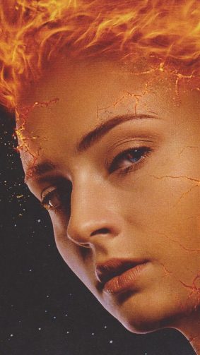 Sophie Turner In X-Men Dark Phoenix Flame 4K Ultra HD Mobile Wallpaper