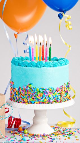 Birthday Cake Balloon Gift 4K Ultra HD Mobile Wallpaper