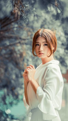 Cute Asian Girl Winter Photoshoot 4K Ultra HD Mobile Wallpaper