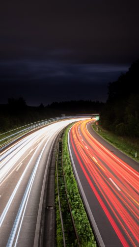 Light Trails Night Traffic Long Exposure 4K Ultra HD Mobile Wallpaper