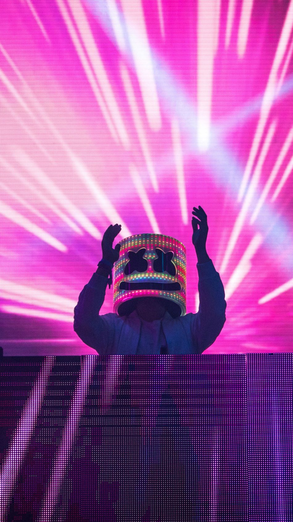 Marshmello Neon Lights Live 4K Ultra HD Mobile Wallpaper