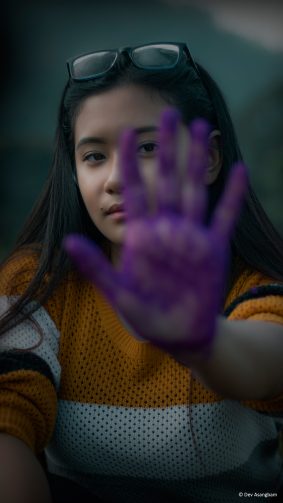 Girl Photography Hand Purple Color 4K Ultra HD Mobile Wallpaper