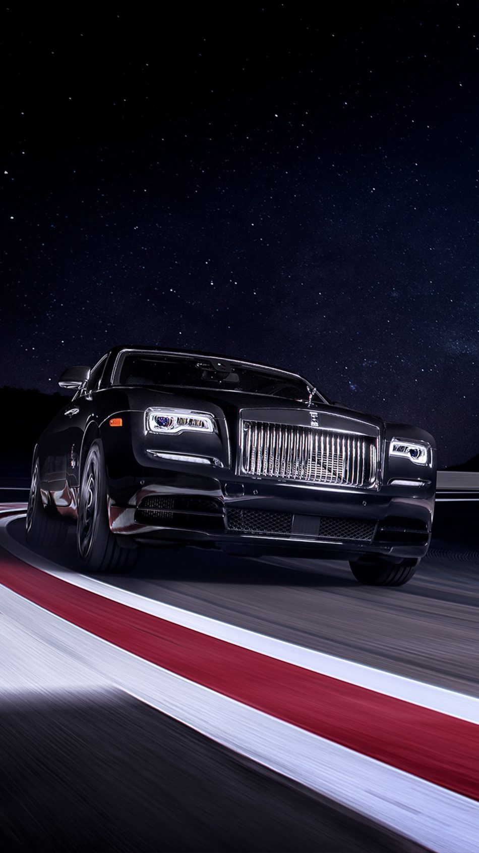 Rolls Royce Black Badge Wraith On Race Track 4K Ultra HD Mobile Wallpaper