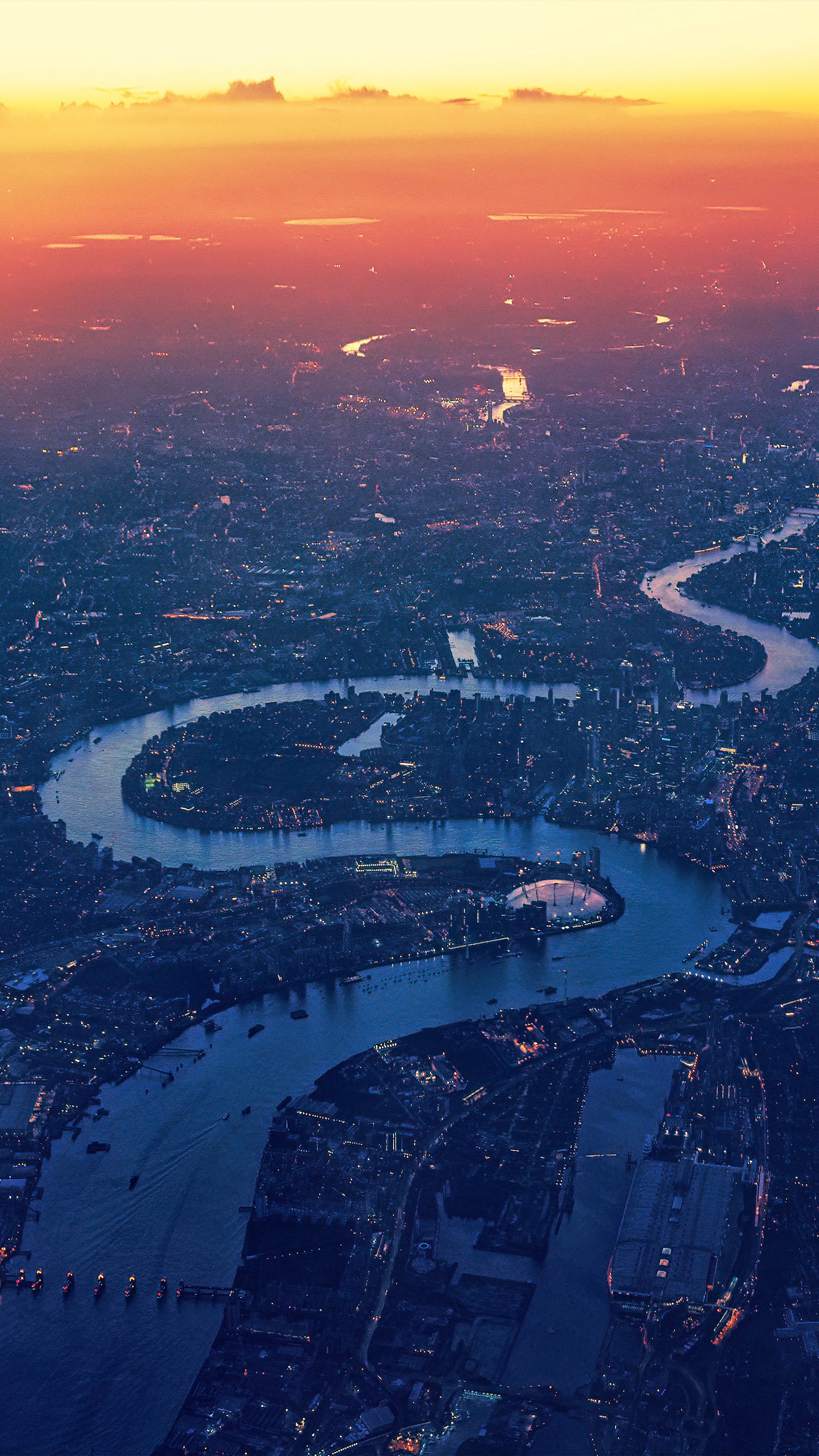 Download London Cityscape Sunset River Aerial View Free Pure 4K Ultra