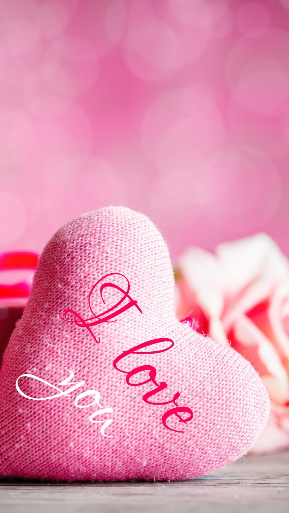 I Love You With Pink Love Heart HD I Love You Wallpaper
