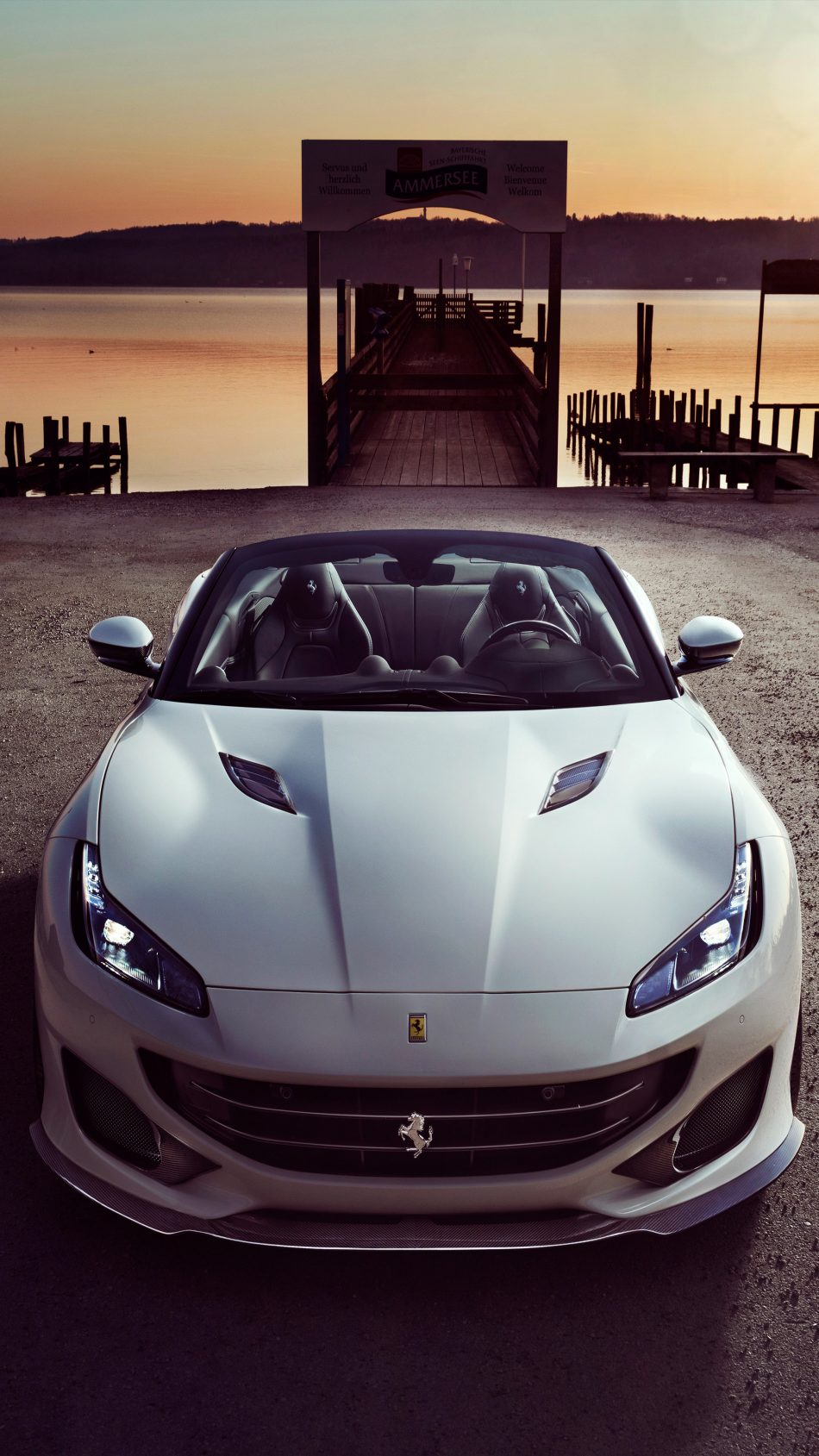 White Ferrari Portofino 4K Ultra HD Mobile Wallpaper