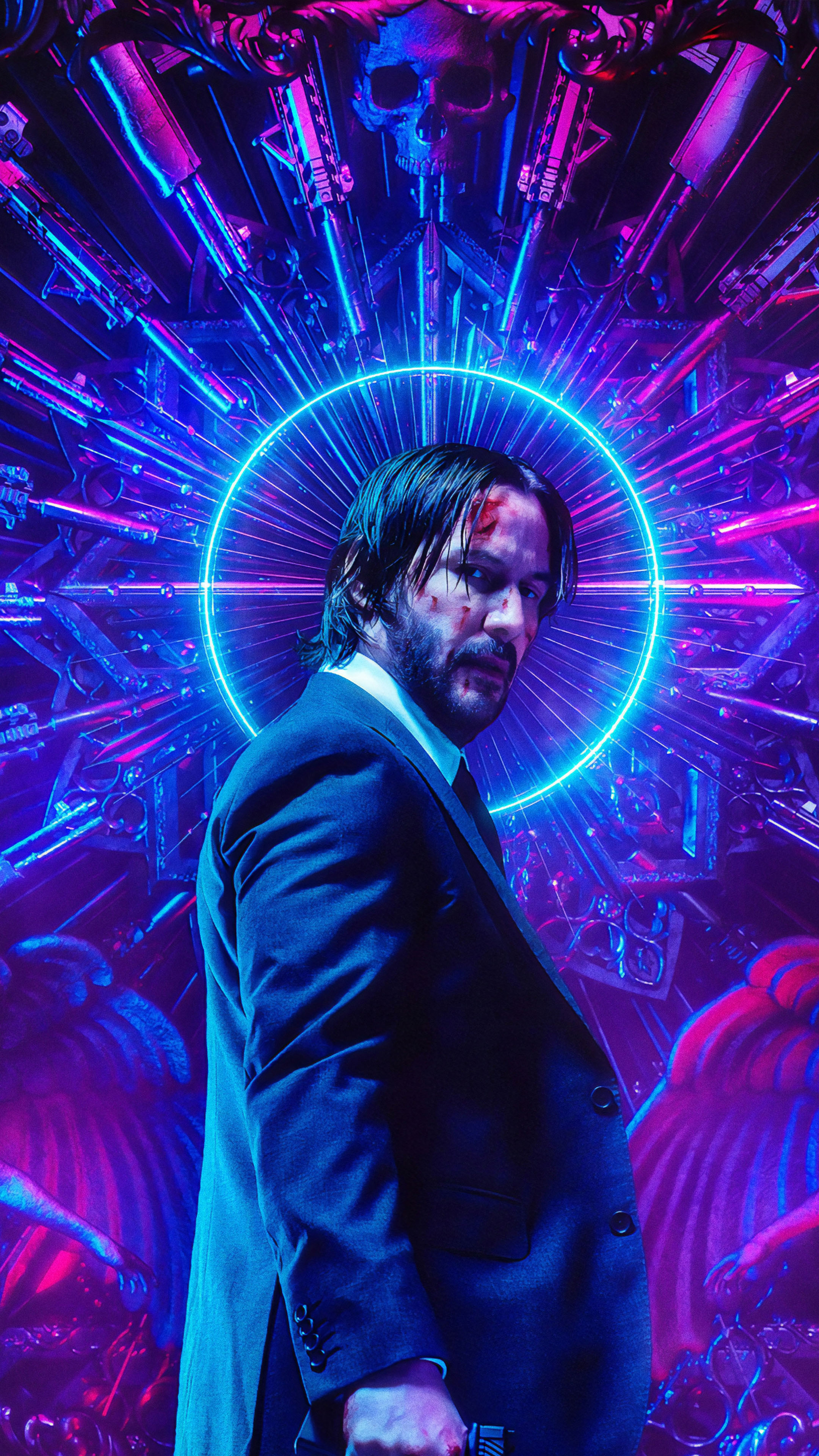 Keanu Reeves Neon John Wick Chapter 3 Parabellum 4K Ultra HD Mobile