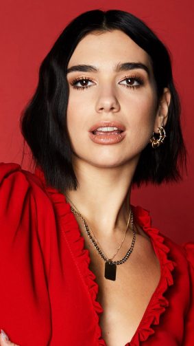 Dua Lipa In Red Dress 2019 4K Ultra HD Mobile Wallpaper