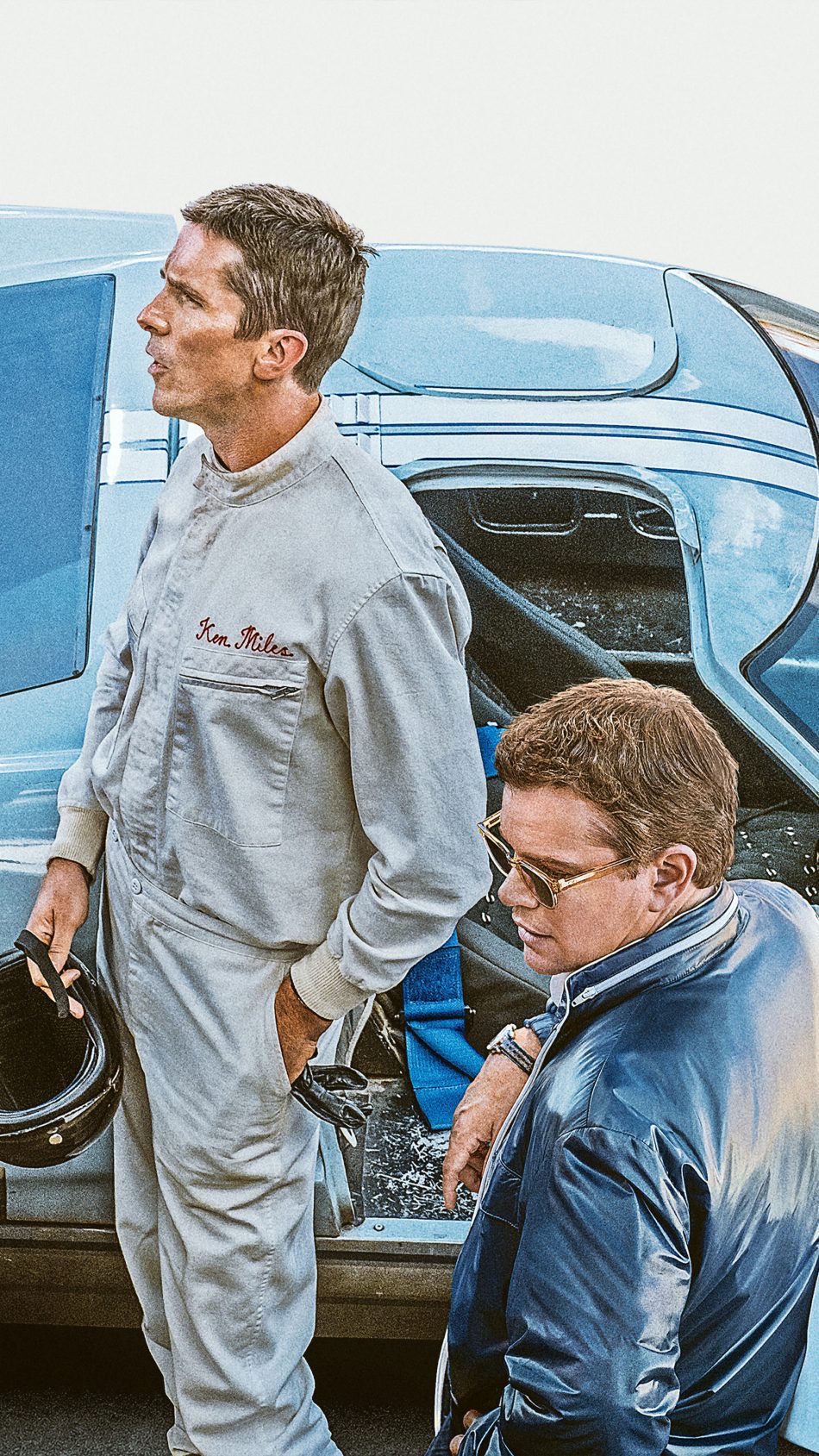 Christian Bale & Matt Damon In Ford v Ferrari 2019 4K Ultra HD Mobile Wallpaper