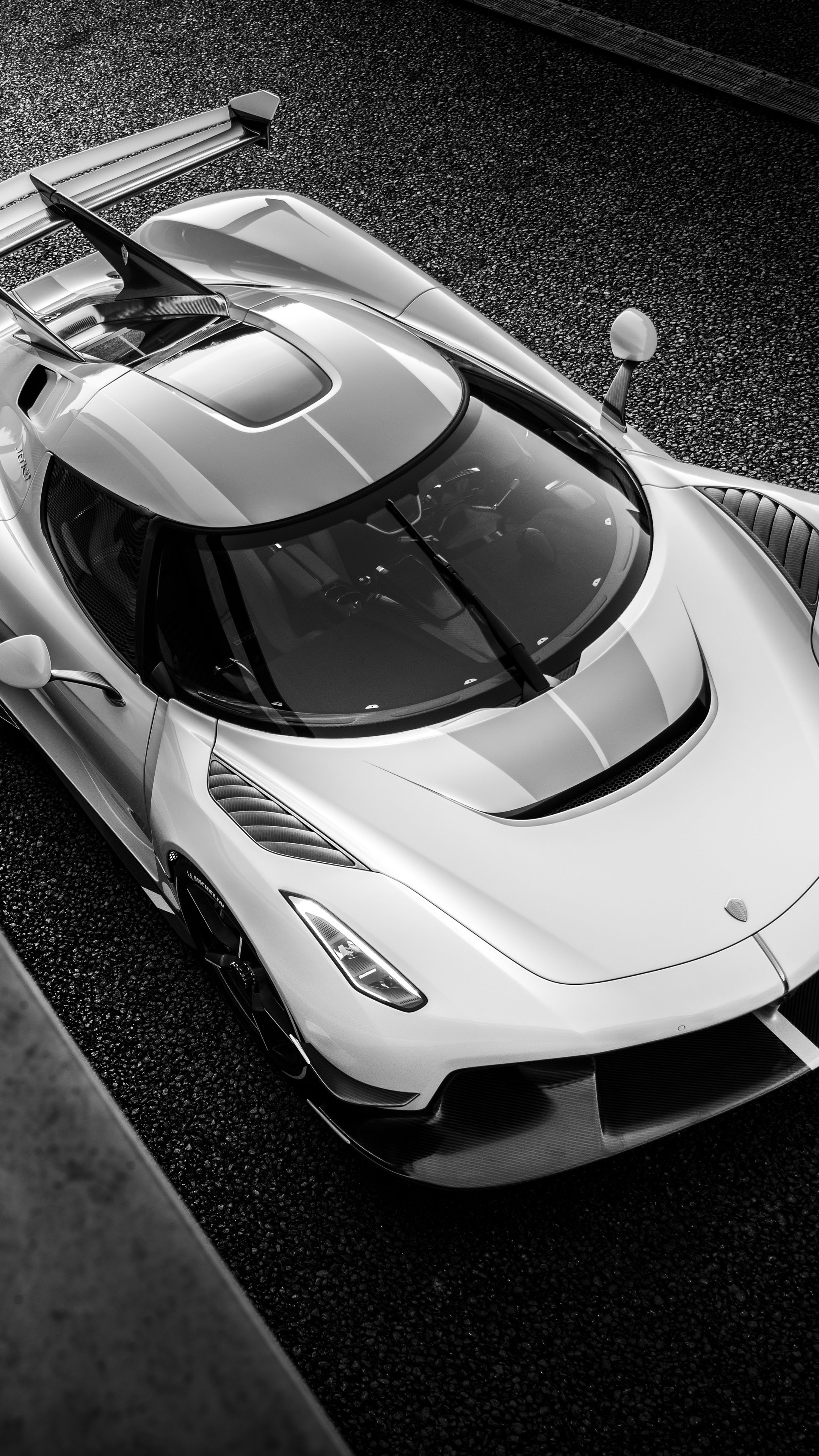 Koenigsegg Jesko Prototype 2019 Black & White 4K Ultra HD Mobile Wallpaper