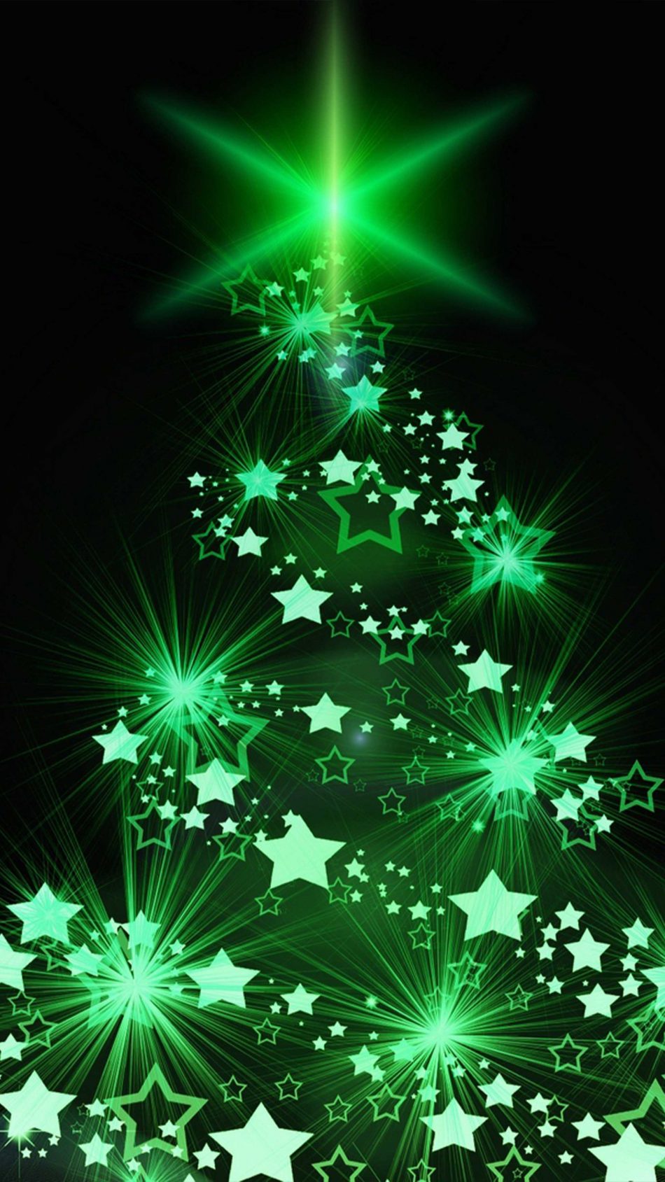 Christmas Tree Green Lights 4K Ultra HD Mobile Wallpaper