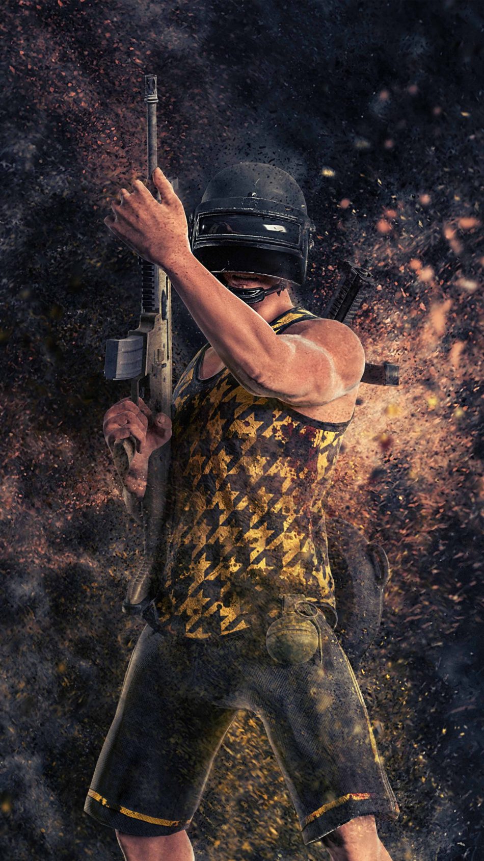 Helmet Guy PUBG Artwork 4K Ultra HD Mobile Wallpaper