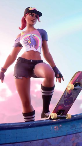 Skater Fortnite Girl 4K Ultra HD Mobile Wallpaper