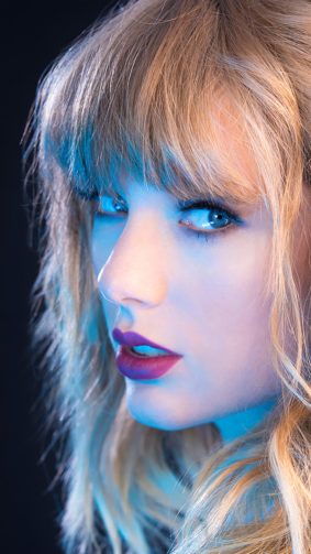 Beautiful Taylor Swift Blue Neon 4K Ultra HD Mobile Wallpaper