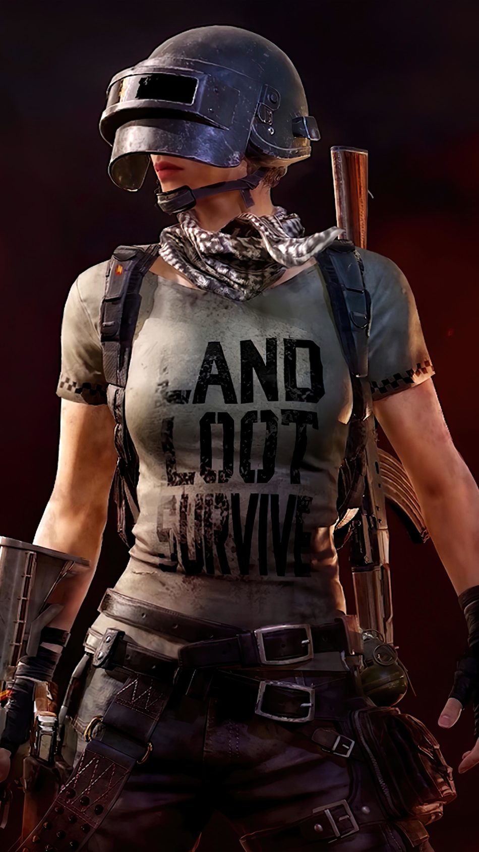 PUBG Girl Land Loot Survive Free 4K Ultra HD Mobile Wallpaper