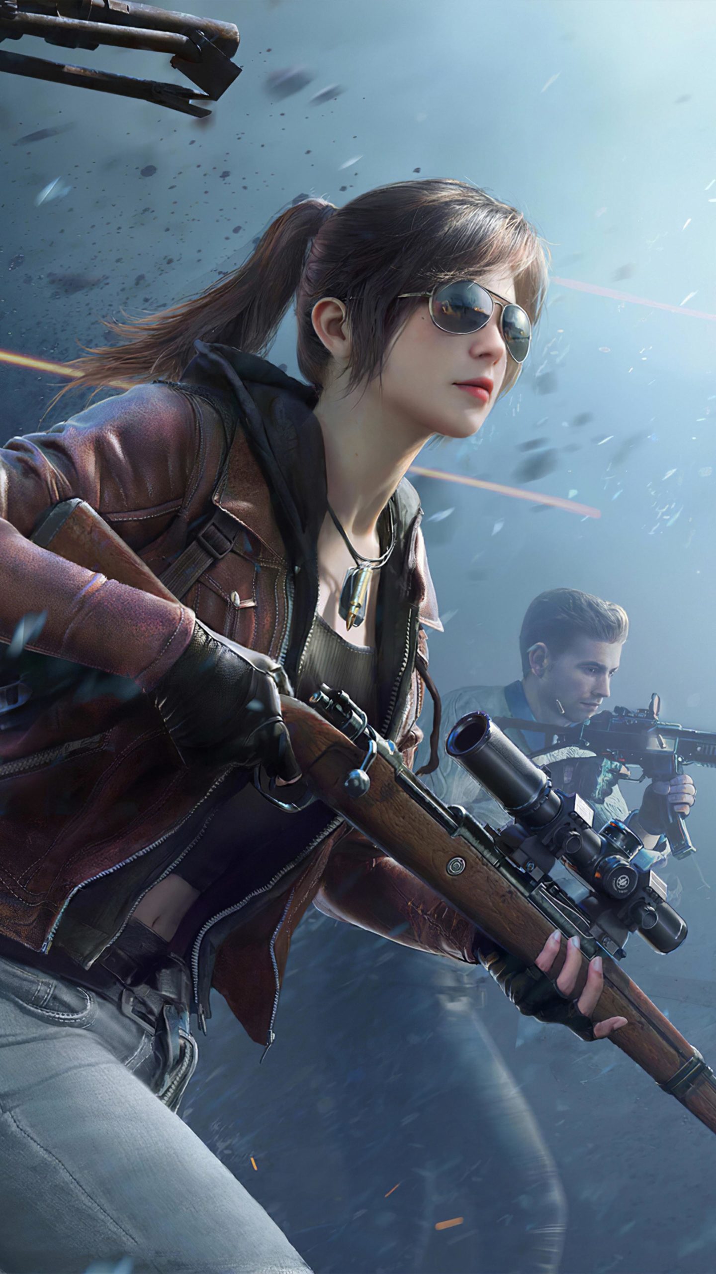 PUBG Girl Sniper With Squad Free 4K Ultra HD Mobile Wallpaper