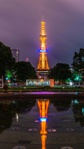 Sapporo Japan Night Lights 4K Ultra HD Mobile Wallpaper