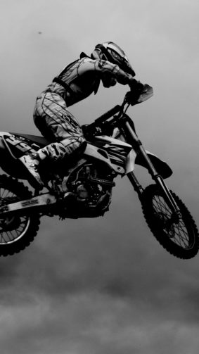 Motocross Black & White 4K Ultra HD Mobile Wallpaper