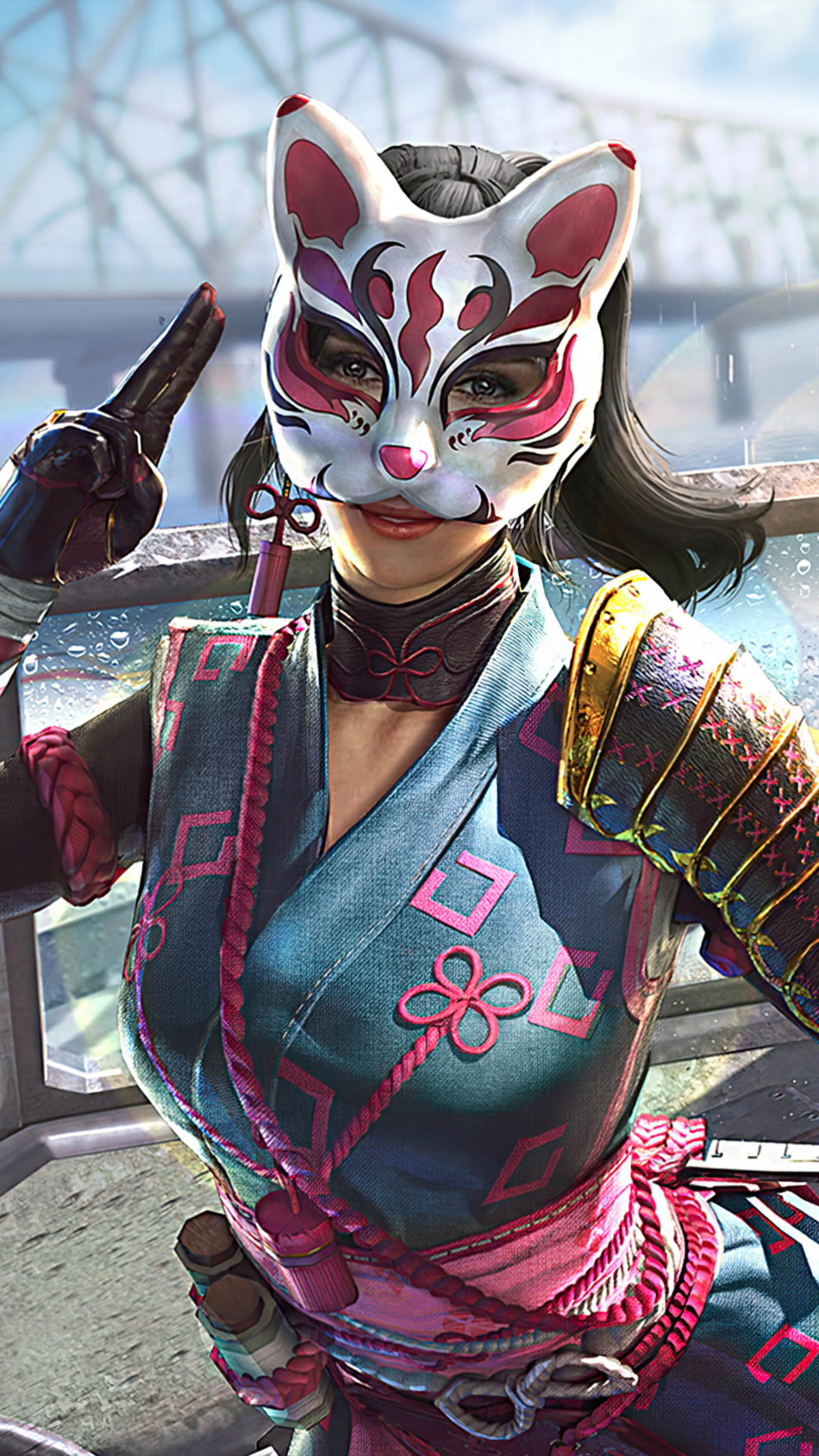 PUBG Girl Cat Mask 4K Ultra HD Mobile Wallpaper