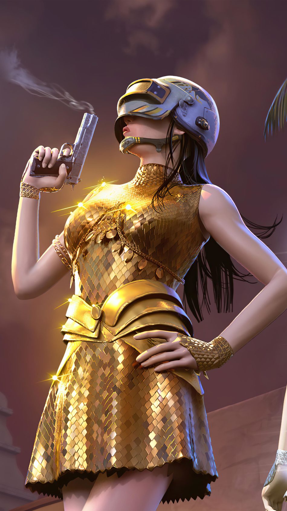  PUBG  Girl Golden Dress 4K Ultra HD Mobile  Wallpaper 