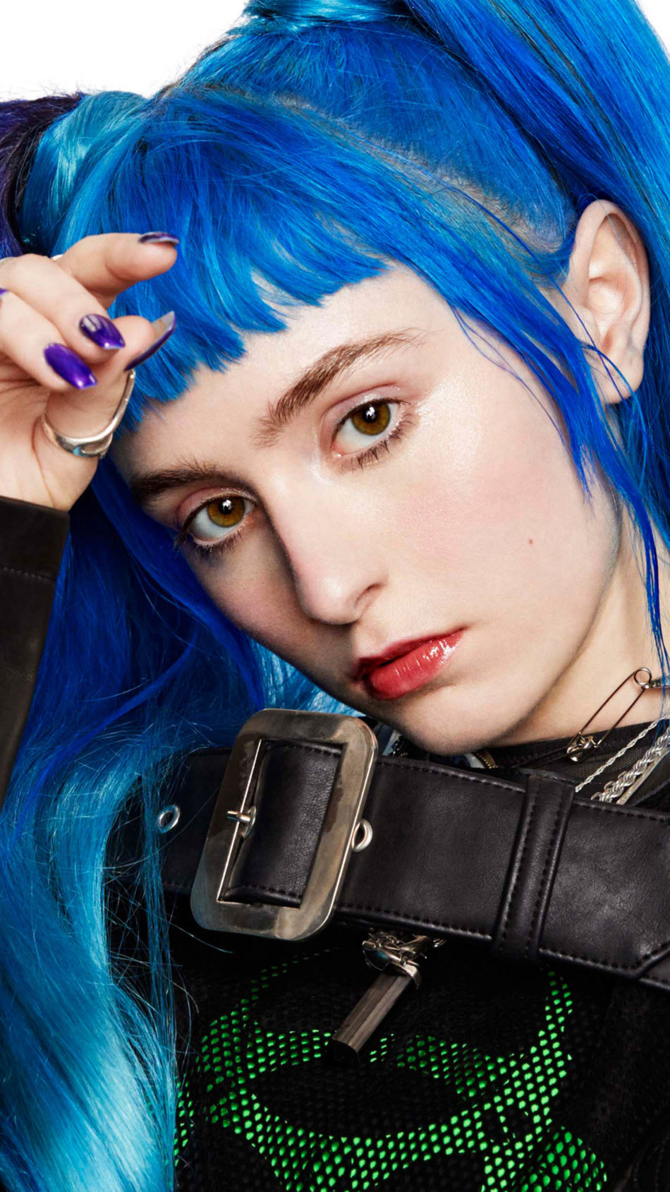 Singer Ashnikko Blue Hair 4K Ultra HD Mobile Wallpaper