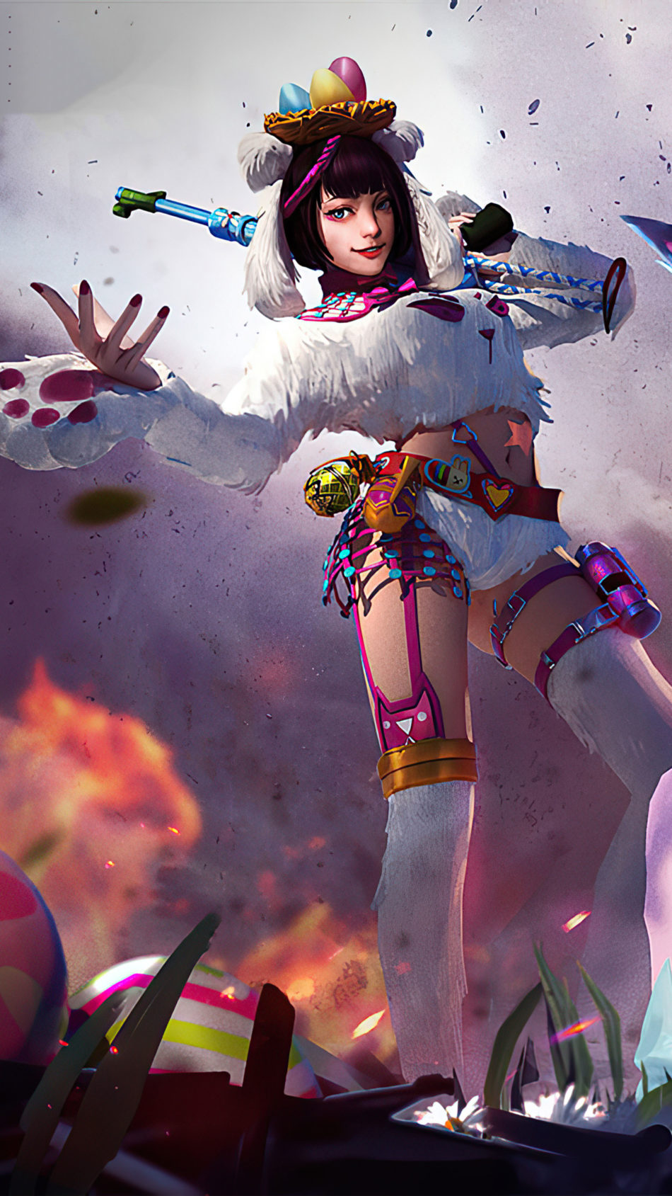 Girl Easter Skin Garena Free Fire 4K Ultra HD Mobile Wallpaper