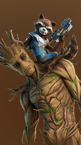 Groot And Rocket Fortnite 4K Ultra HD Mobile Wallpaper