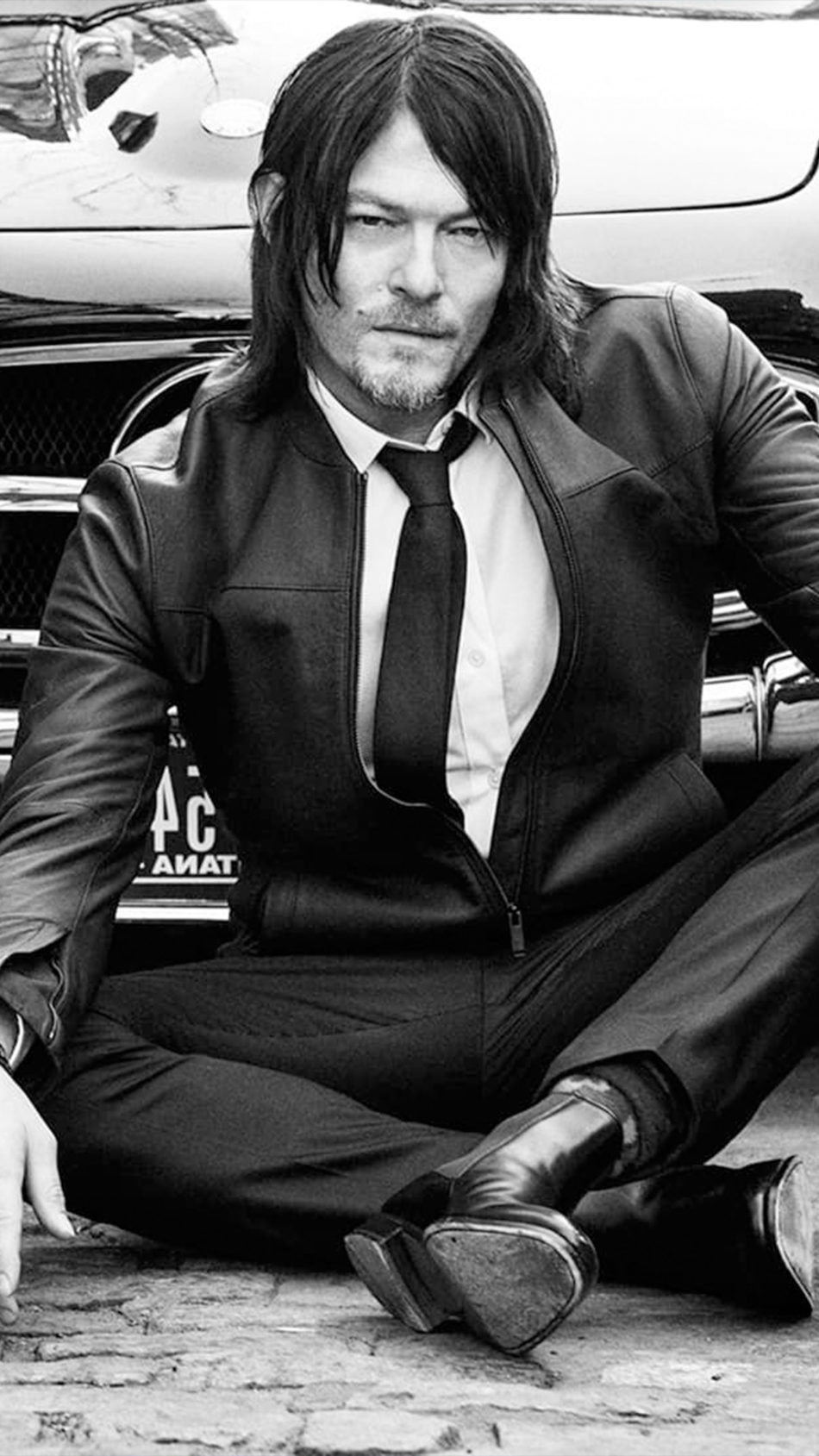 Norman Reedus 2020 Monochrome 4K Ultra HD Mobile Wallpaper