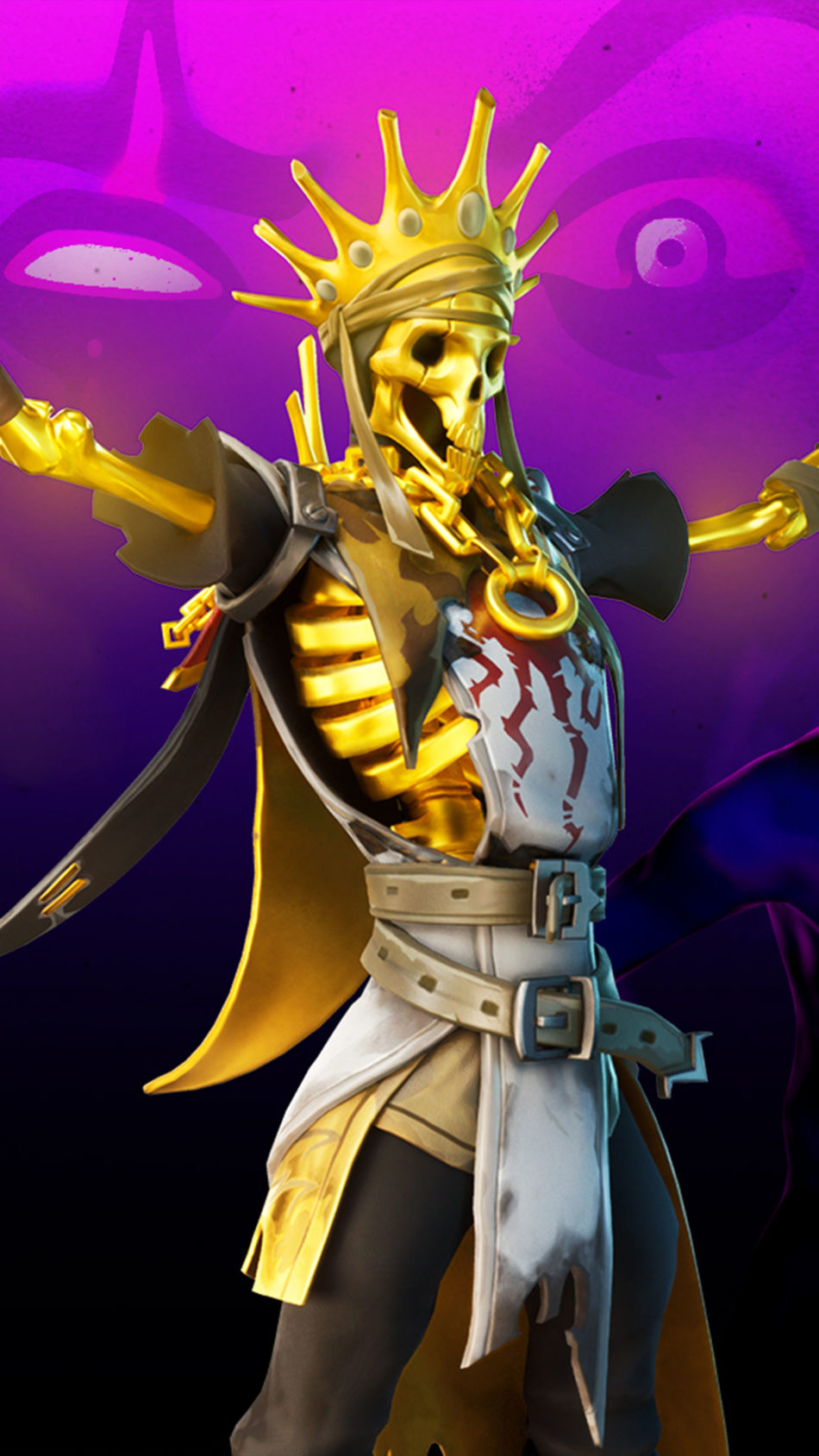 Oro Skeleton King Fortnite 4K Ultra HD Mobile Wallpaper