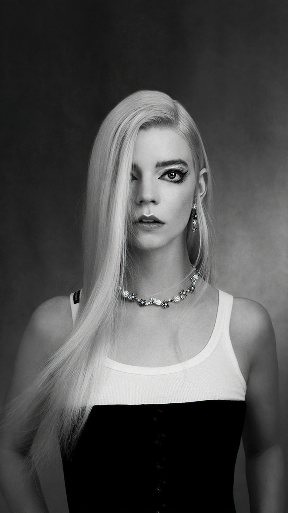 Anya Taylor Joy Monochrome 2021 4K Ultra HD Mobile Wallpaper