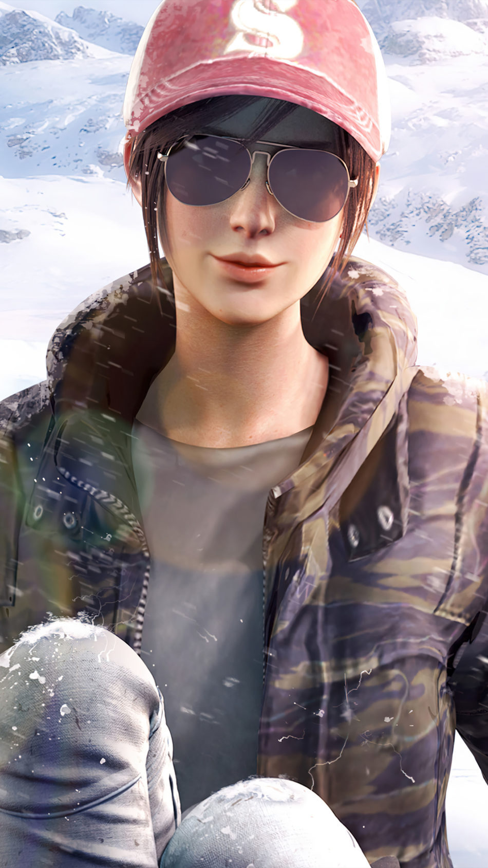 PUBG Girl Snowfall 4K Ultra HD Mobile Wallpaper