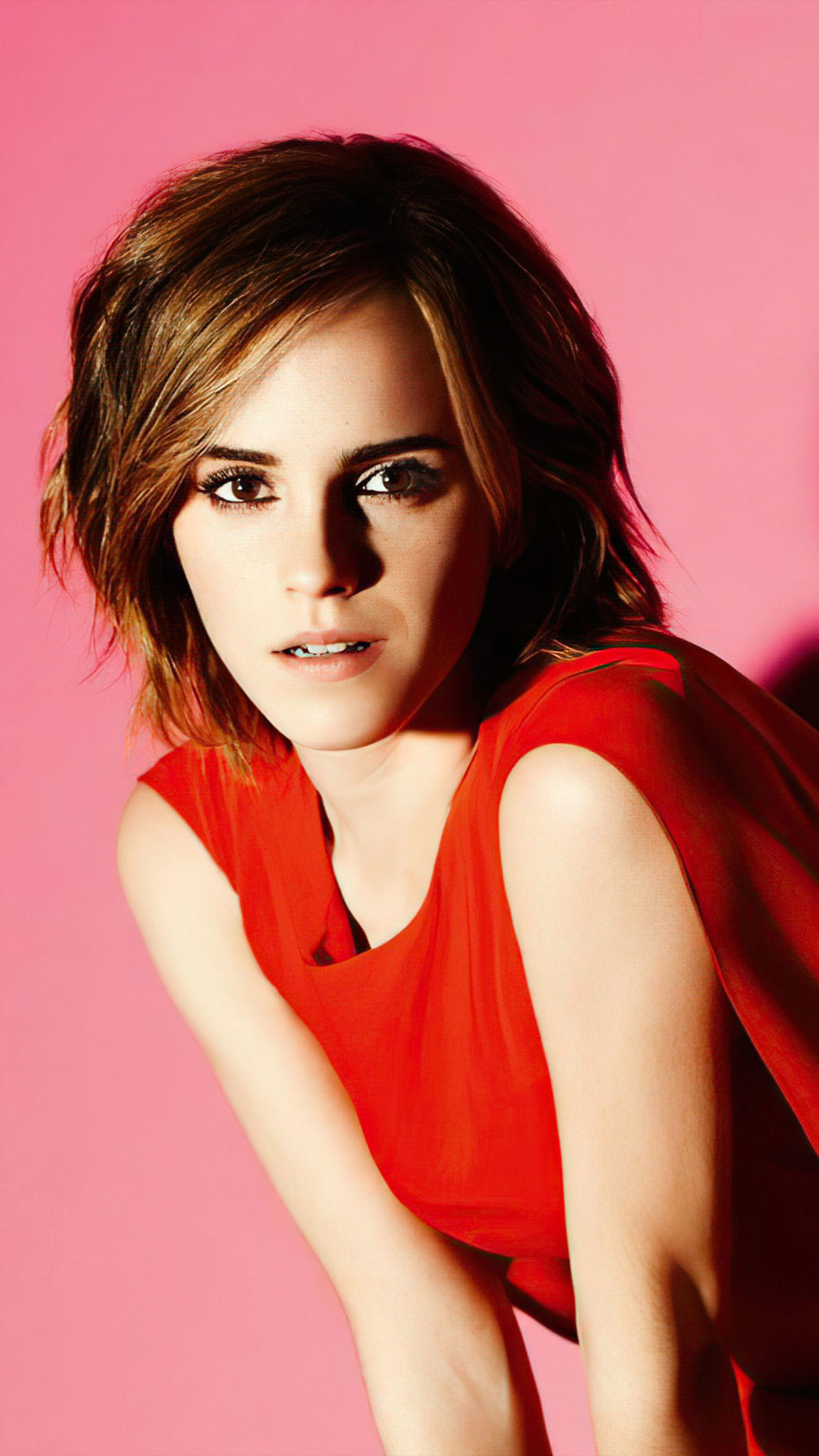 Emma Watson Red Dress 2021 Photoshoot 4K Ultra HD Mobile Wallpaper