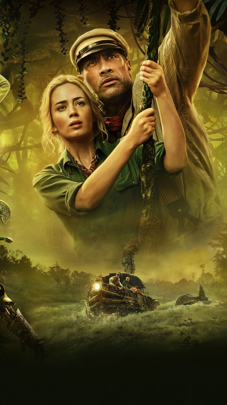 Dwayne Johnson And Emily Blunt In Jungle Cruise 4K Ultra HD Mobile Wallpaper
